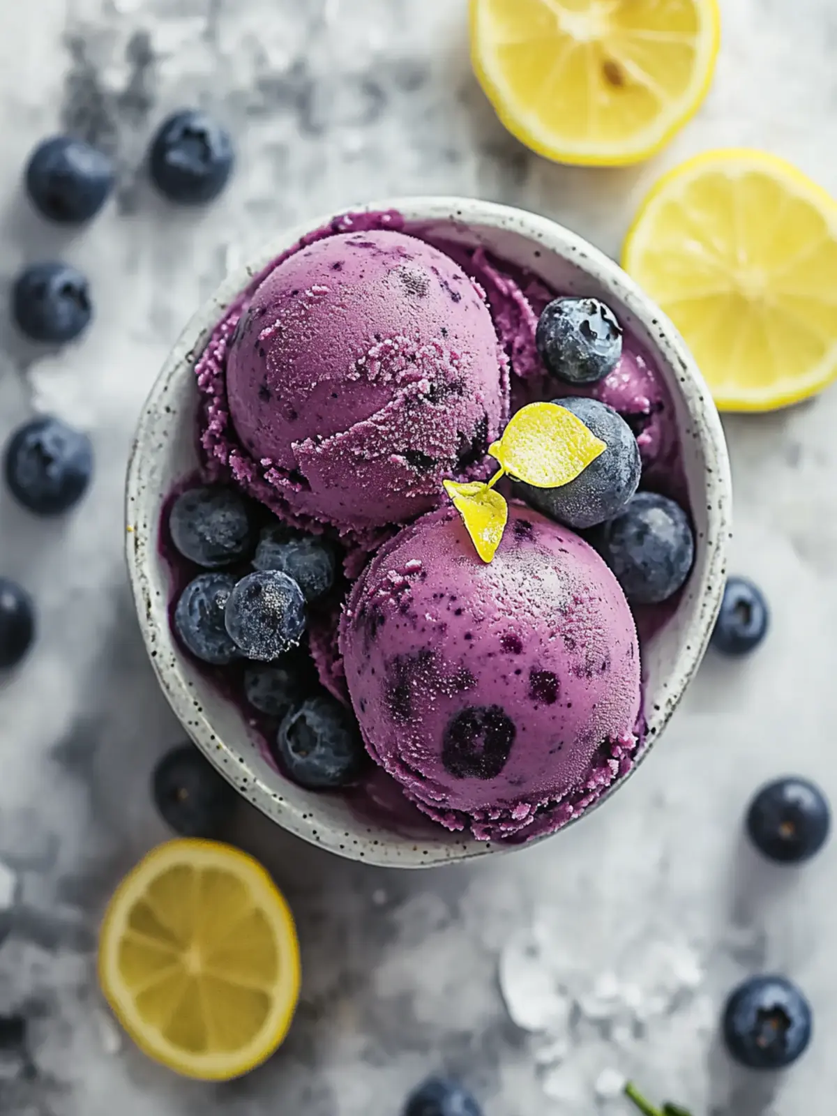 Blueberry Lemon Sorbet - Easy No Churn Refreshment for Summer 4 Blueberry Lemon Sorbet