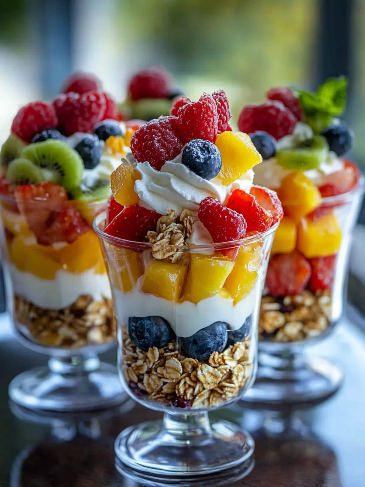 Awaken Your Mornings with Colorful Fruit & Yogurt Parfait Cups 3 Colorful Fruit & Yogurt Parfait Cups