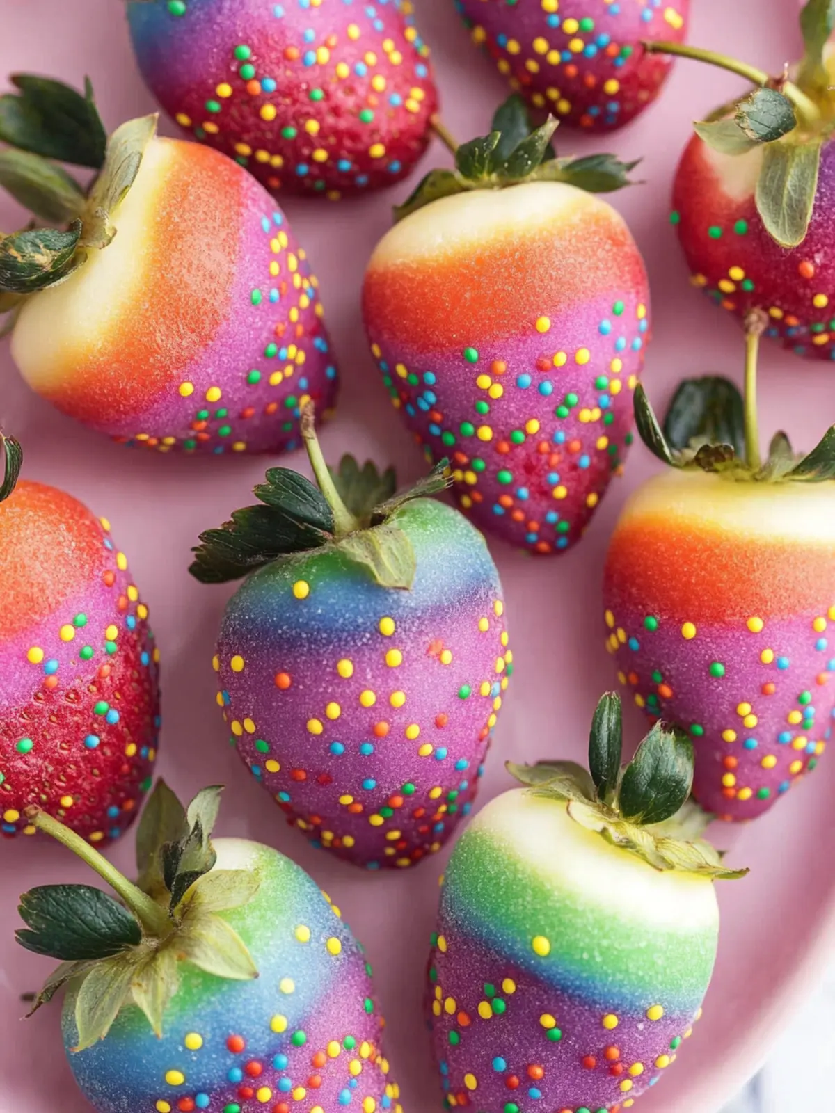 Create Rainbow Candy Coated Strawberries for Joyful Treats 5 Rainbow Candy Coated Strawberries