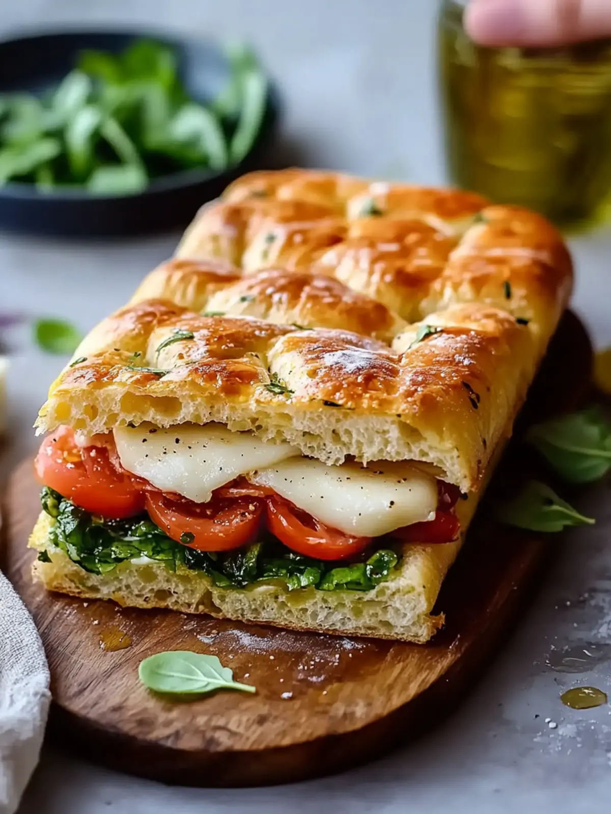 Savory Italian Focaccia Sandwich: A Flavor Explosion! 4 Italian Focaccia Sandwich