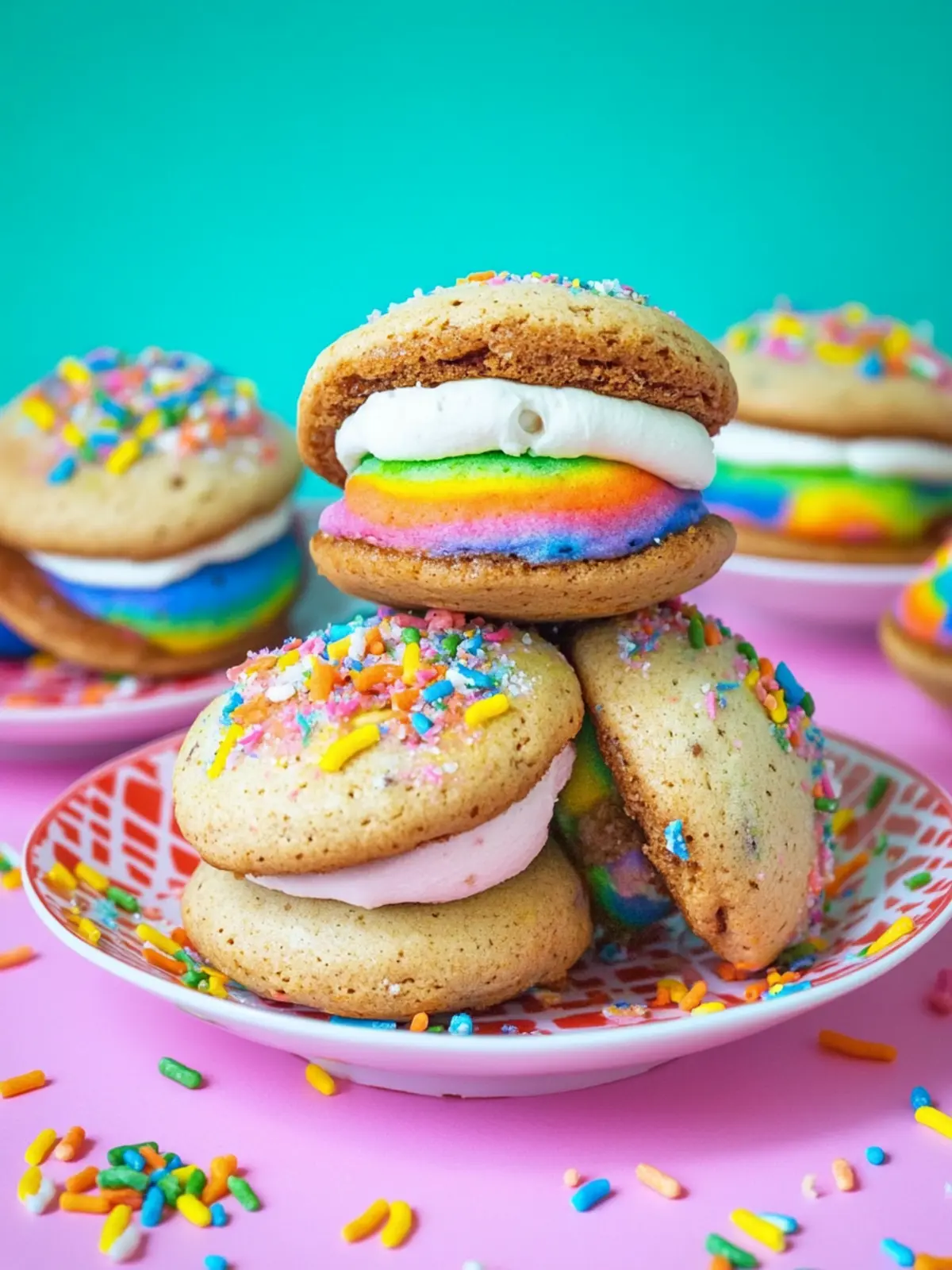 Unleash Joy with Rainbow Whoopie Pies That Dazzle! 2 Rainbow Whoopie Pies