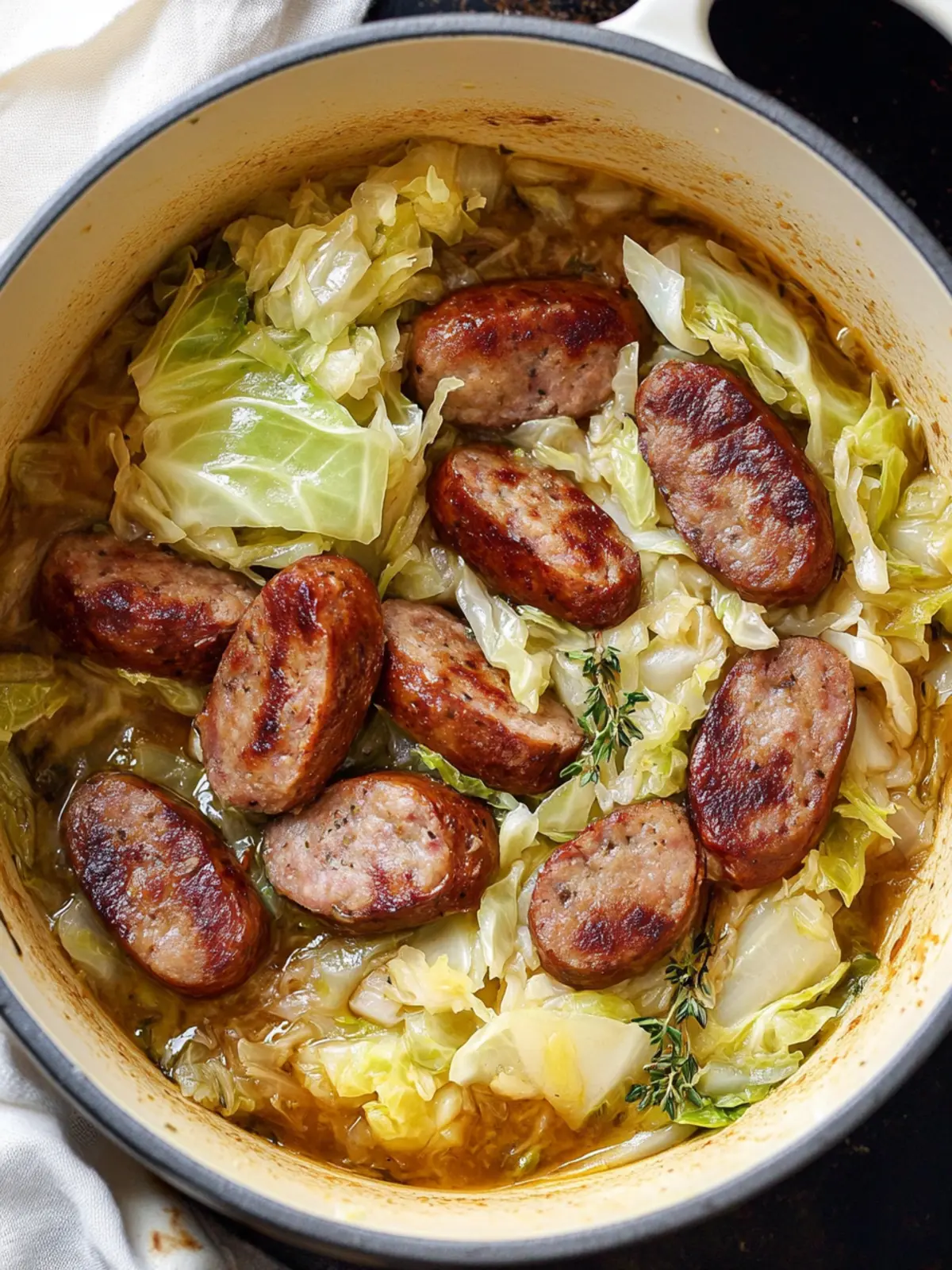 Savory Cabbage and Sausage Skillet in 30 Minutes or Less 2 cabbage and sausage