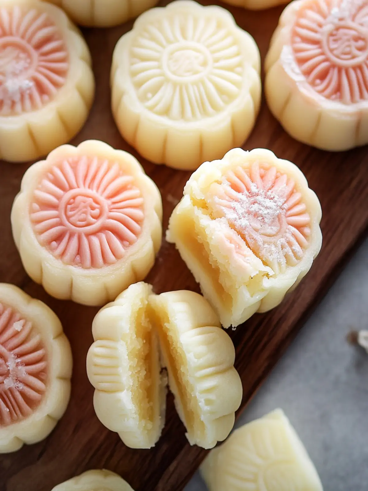 Delicious Snow Skin Mooncakes with Easy Vanilla Custard Filling 2 Snow Skin Mooncakes