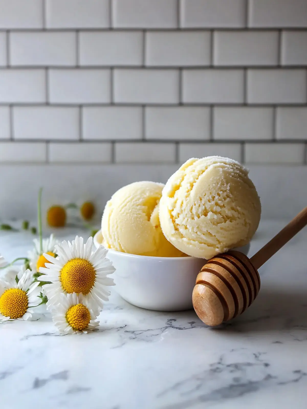 Heavenly Honey Ice Cream with Dandelion Petals Delight 3 Honey Ice Cream