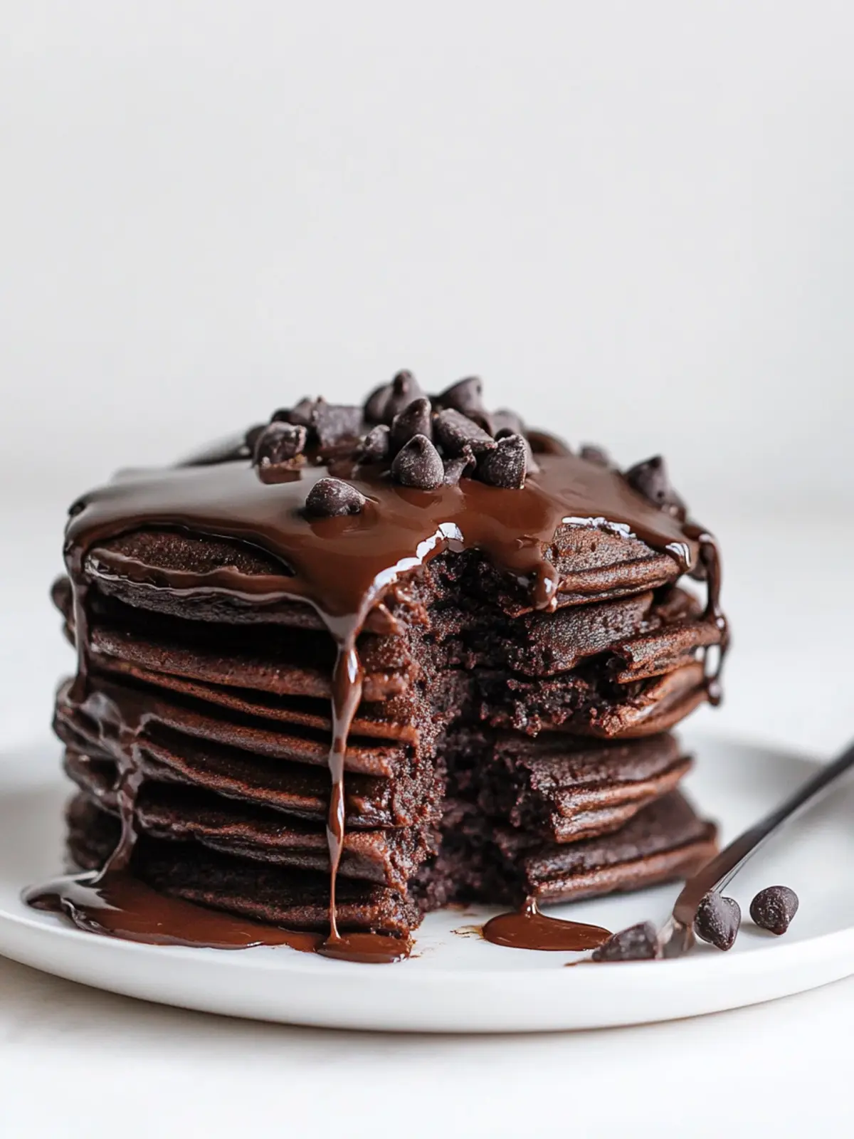 Indulge in Fluffy Chocolate Pancakes with Decadent Ganache 5 Chocolate Pancakes