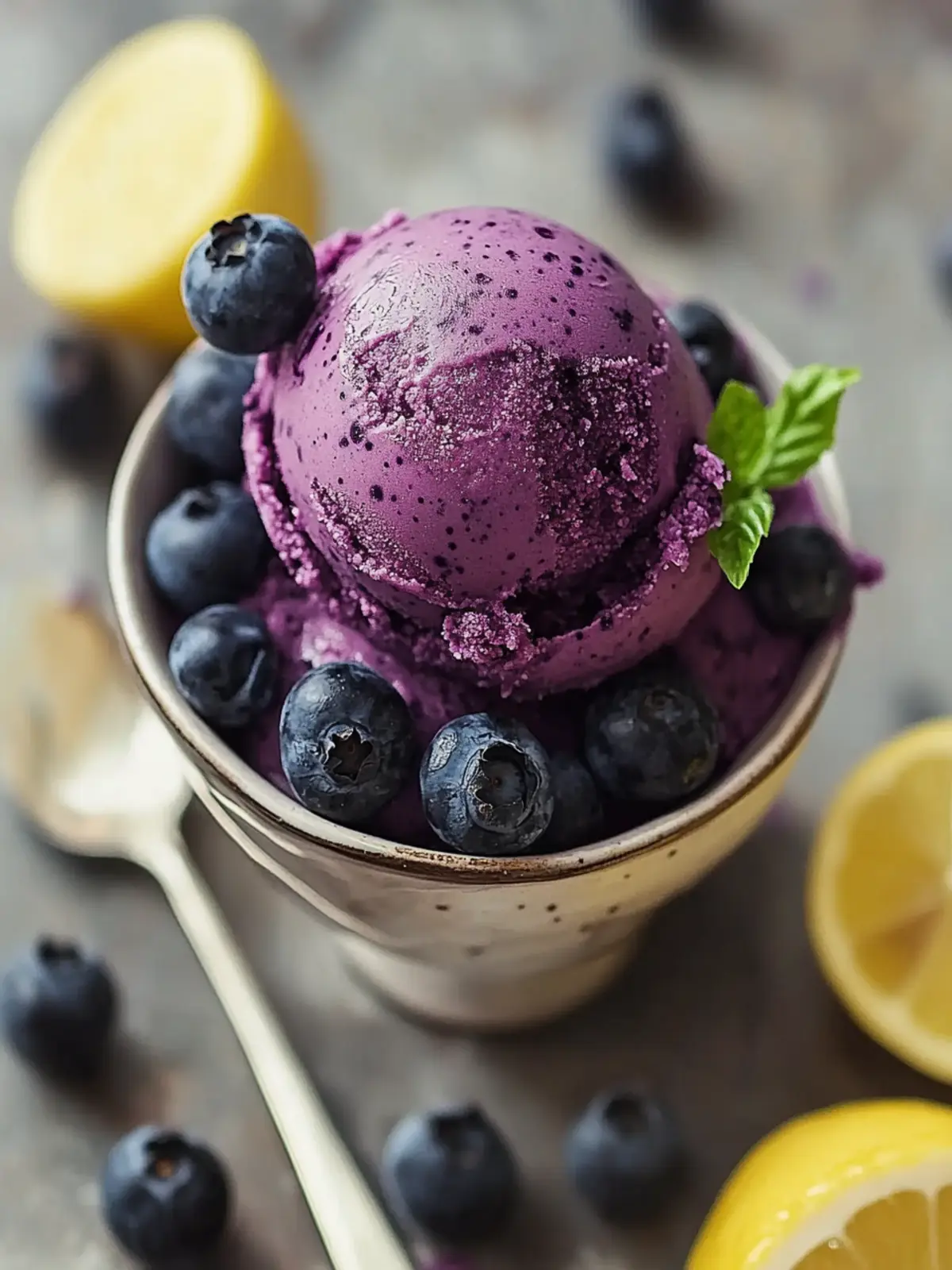 Blueberry Lemon Sorbet - Easy No Churn Refreshment for Summer 5 Blueberry Lemon Sorbet
