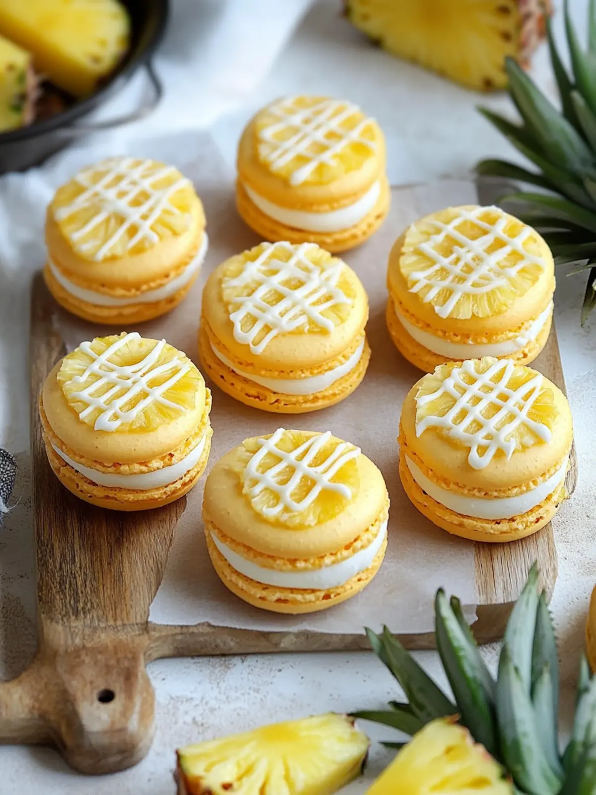 Irresistible Pineapple Macarons That Brighten Summer Days 2 Pineapple Macarons