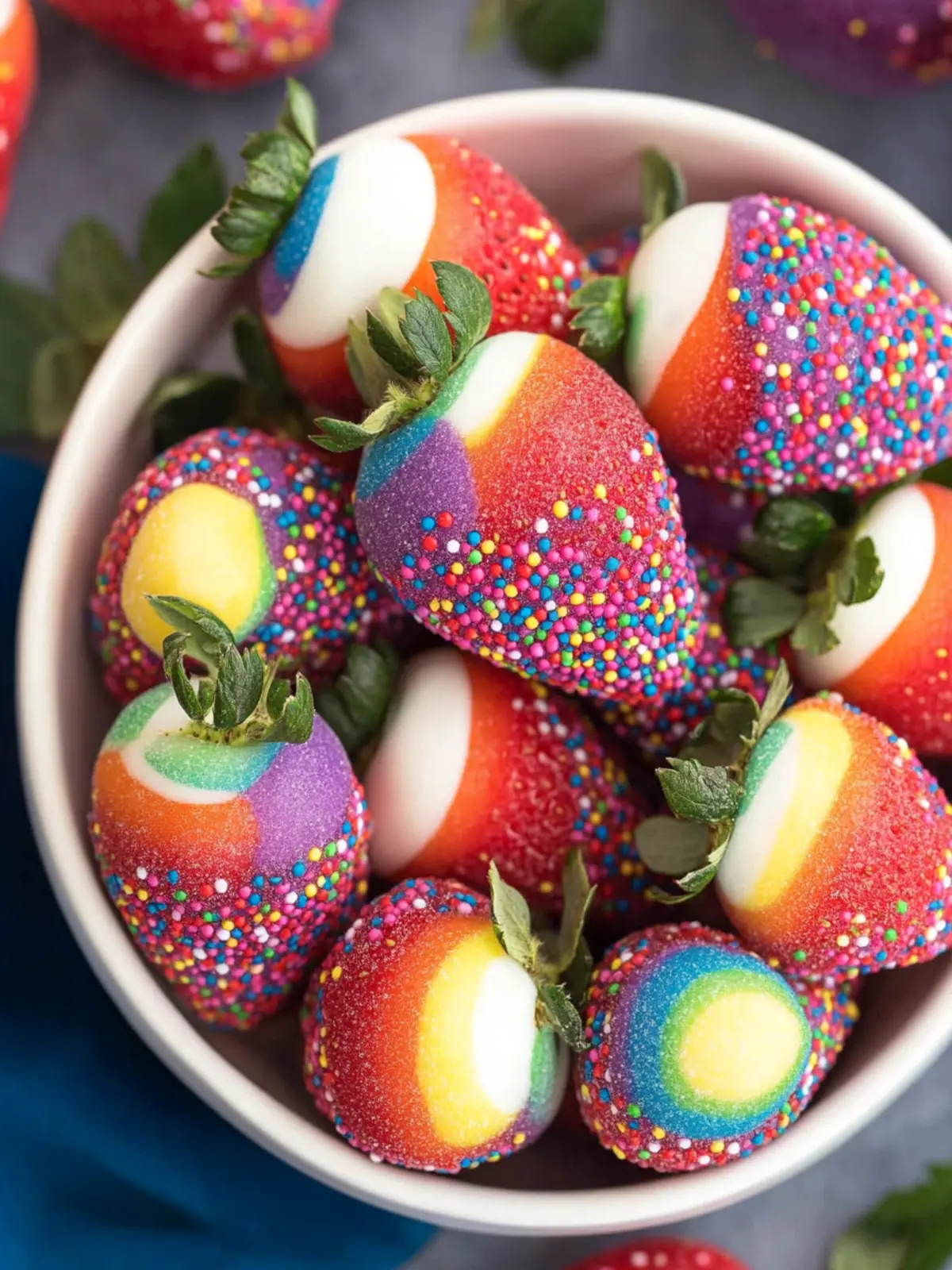 Create Rainbow Candy Coated Strawberries for Joyful Treats 4 Rainbow Candy Coated Strawberries