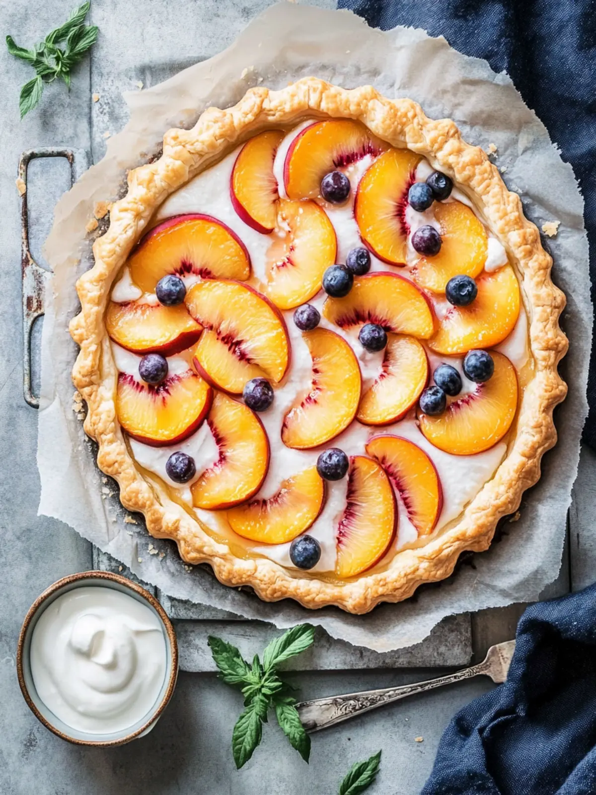Mouthwatering Peaches and Cream Puff Pastry Tart Recipe 3 Peaches and Cream Puff Pastry Tart