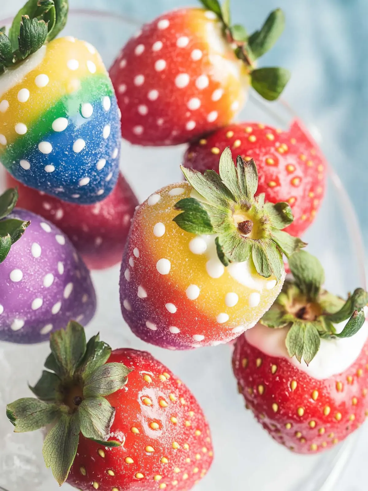Create Rainbow Candy Coated Strawberries for Joyful Treats 2 Rainbow Candy Coated Strawberries