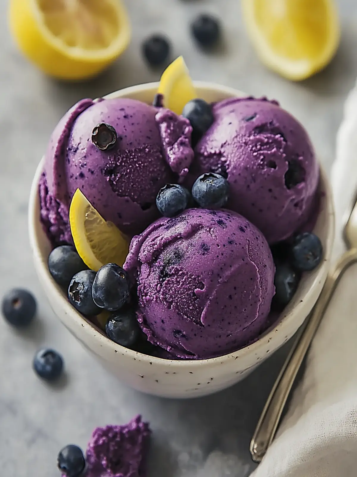 Blueberry Lemon Sorbet - Easy No Churn Refreshment for Summer 2 Blueberry Lemon Sorbet