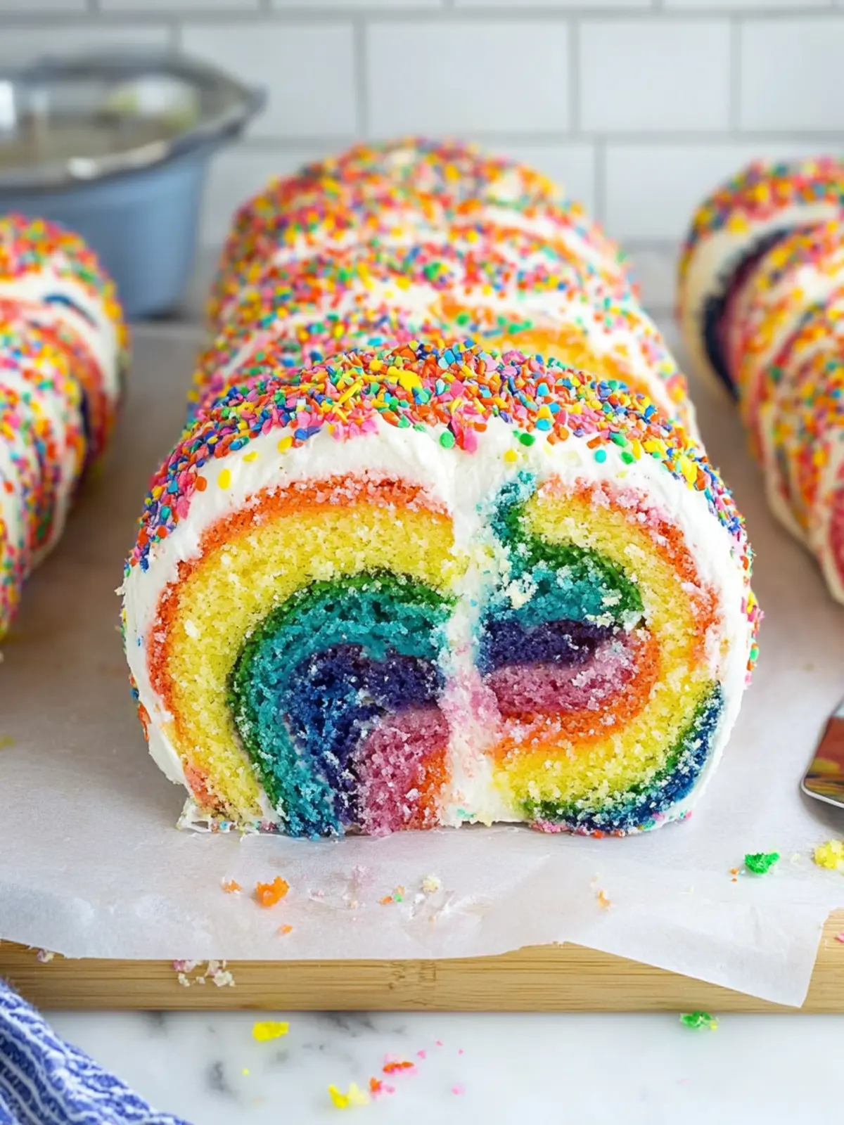 Delightful Rainbow Cake Roll with Funfetti Buttercream Bliss 3 Rainbow Cake Roll