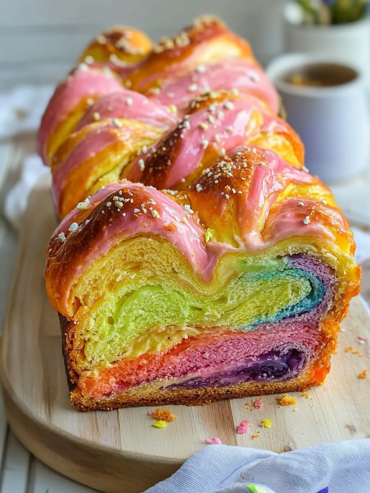 Vibrant Rainbow Babka with Hazelnut & White Chocolate Delight 2 Rainbow Babka