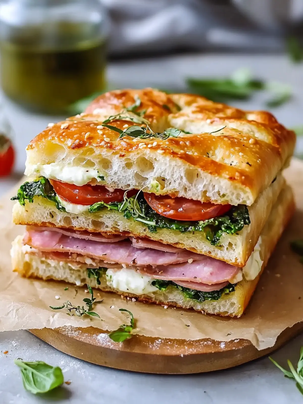 Savory Italian Focaccia Sandwich: A Flavor Explosion! 3 Italian Focaccia Sandwich