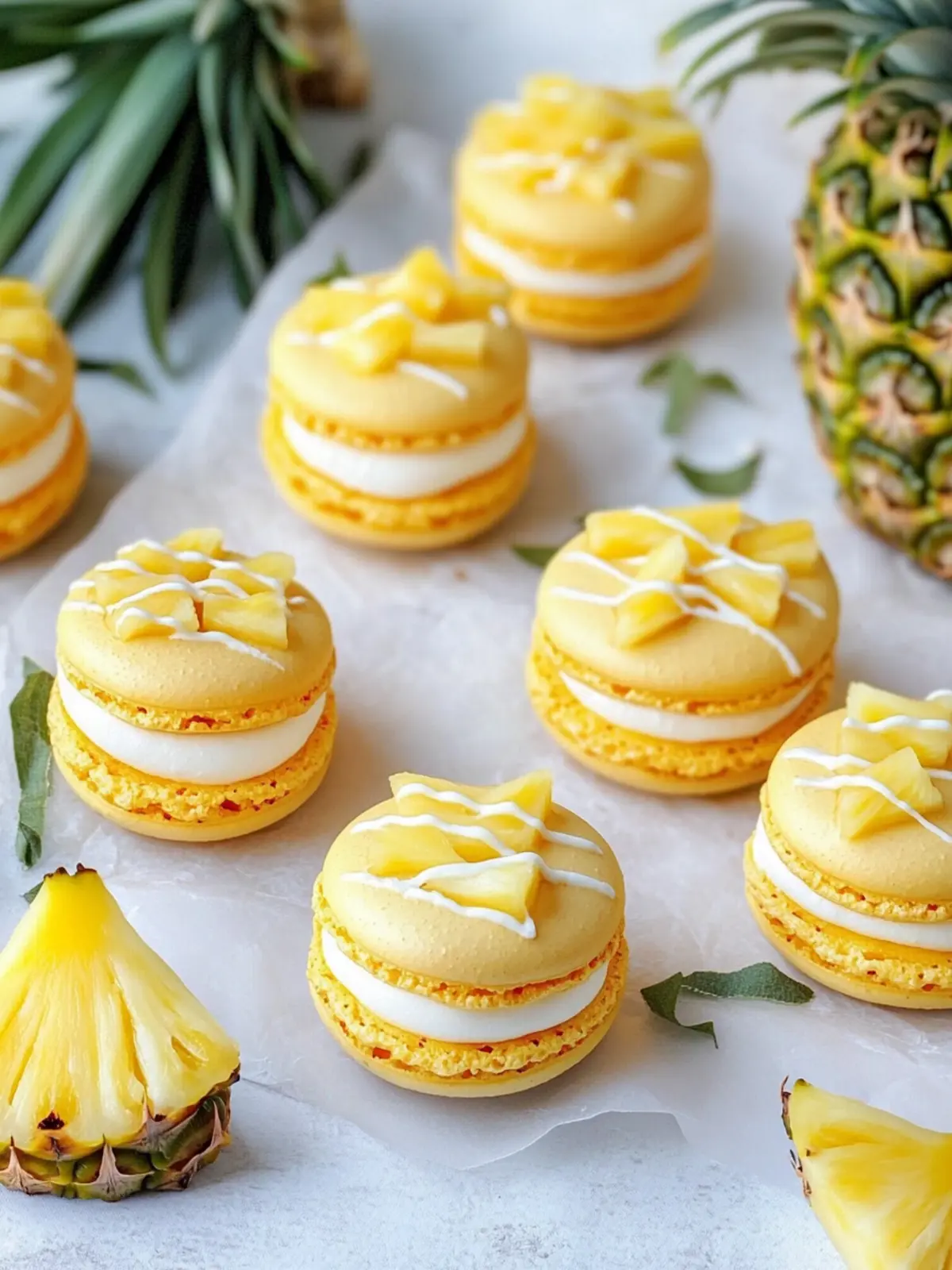 Irresistible Pineapple Macarons That Brighten Summer Days 3 Pineapple Macarons