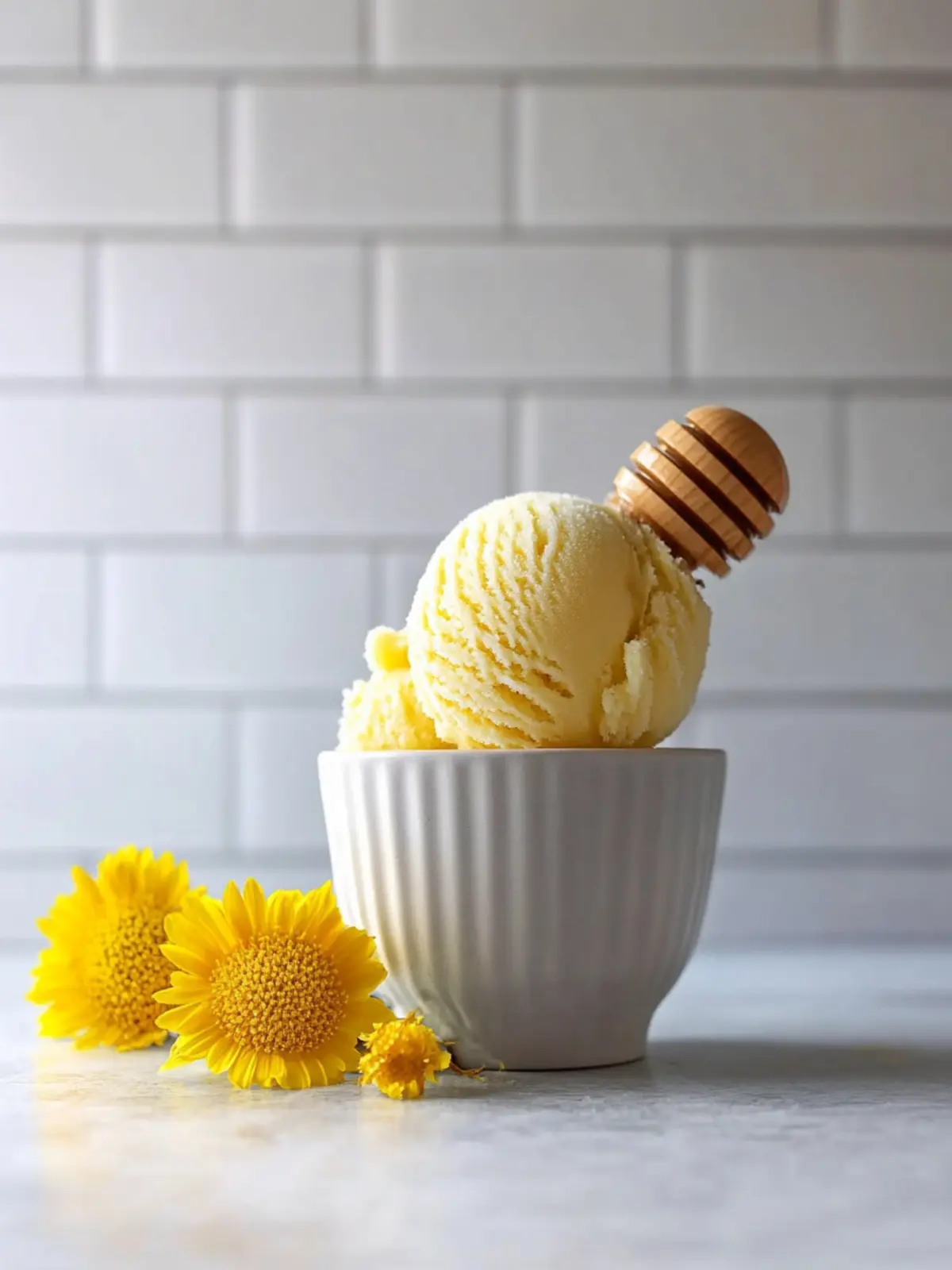 Heavenly Honey Ice Cream with Dandelion Petals Delight 5 Honey Ice Cream