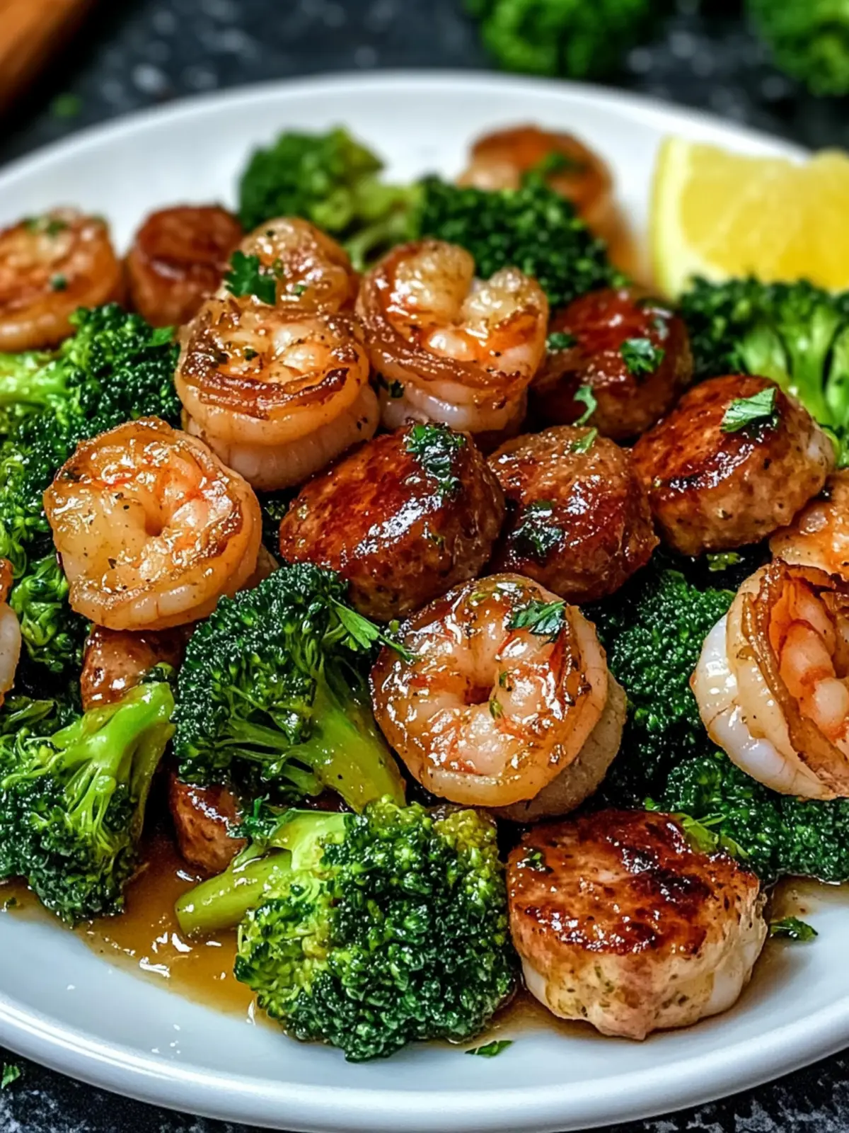Satisfy Your Cravings with Honey Garlic Shrimp, Sausage & Broccoli 4 Honey Garlic Shrimp Sausage and Broccoli