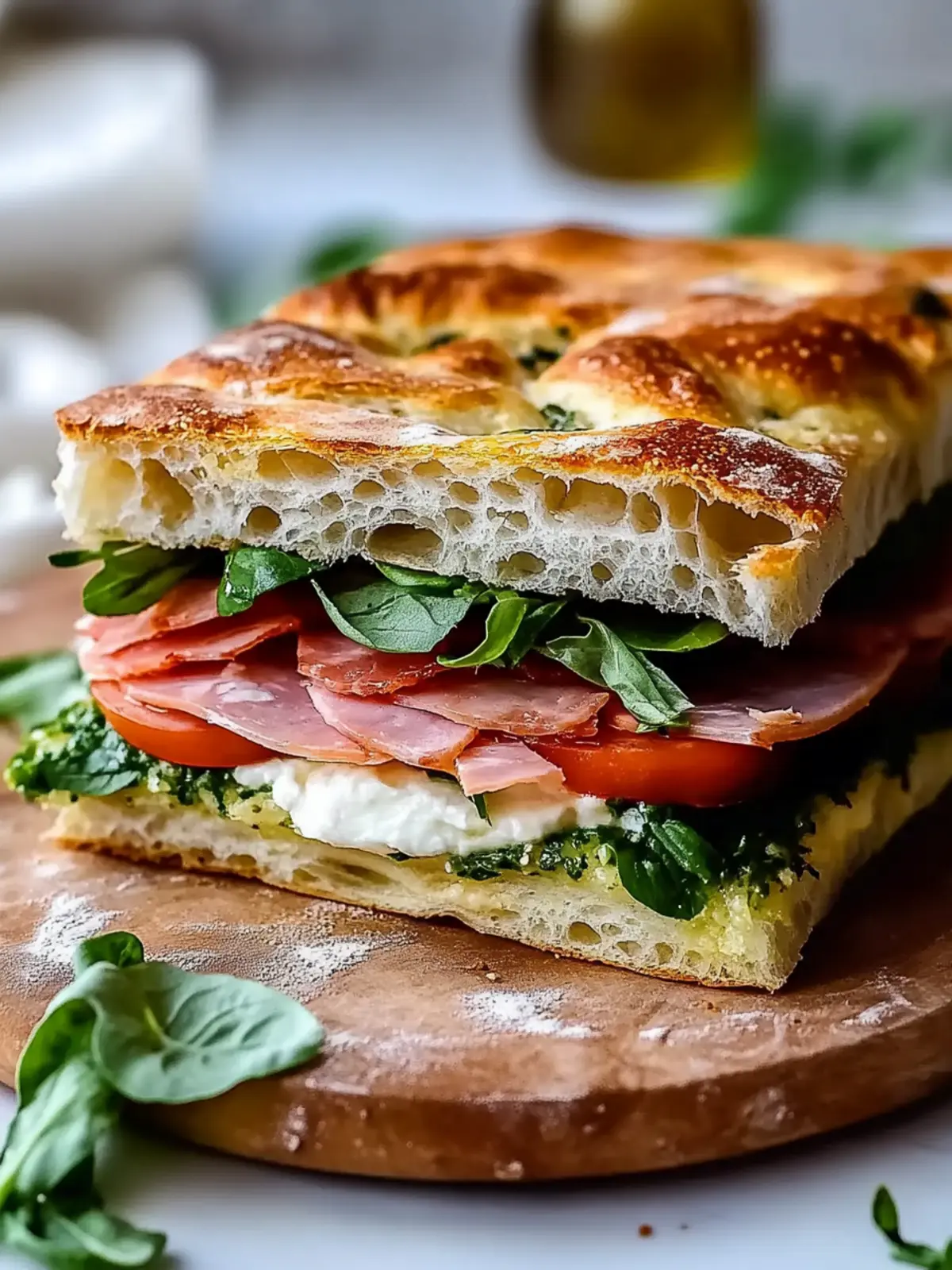 Savory Italian Focaccia Sandwich: A Flavor Explosion! 2 Italian Focaccia Sandwich