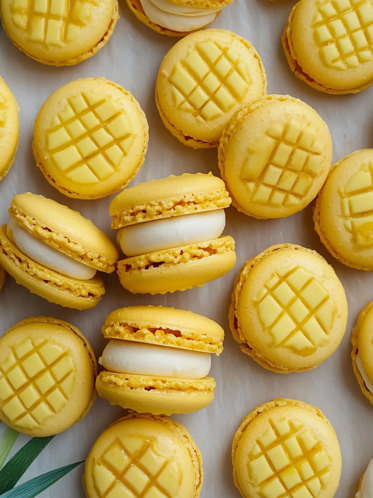 Irresistible Pineapple Macarons That Brighten Summer Days 4 Pineapple Macarons
