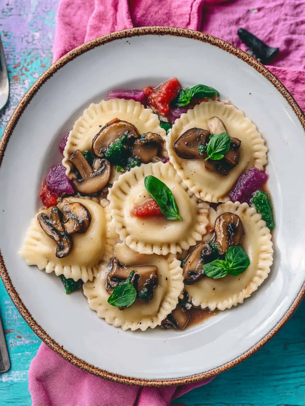 Vegan Mushroom Ravioli: Create Colorful Festive Flavors 2 Vegan Mushroom Ravioli