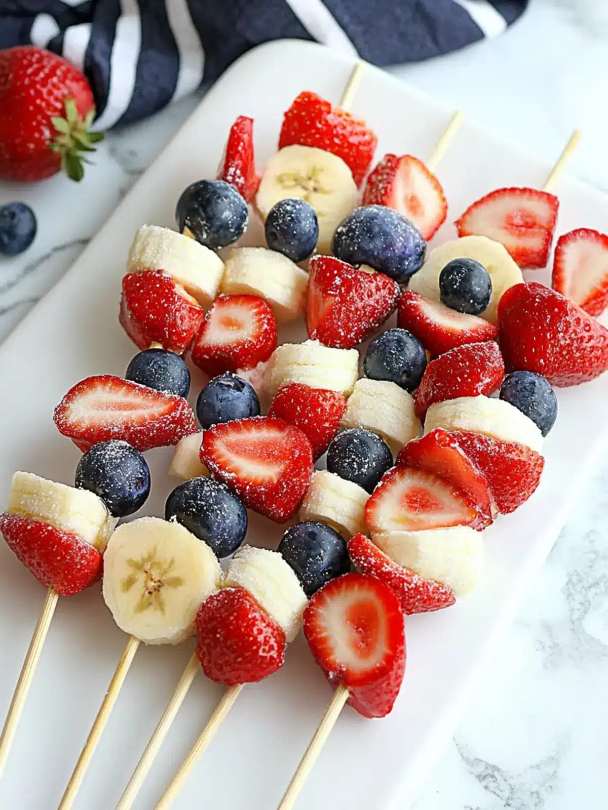 Red, White, and Blue Fruit Kabobs: Festive Treats for All 5 Red, White, and Blue Fruit Kabobs