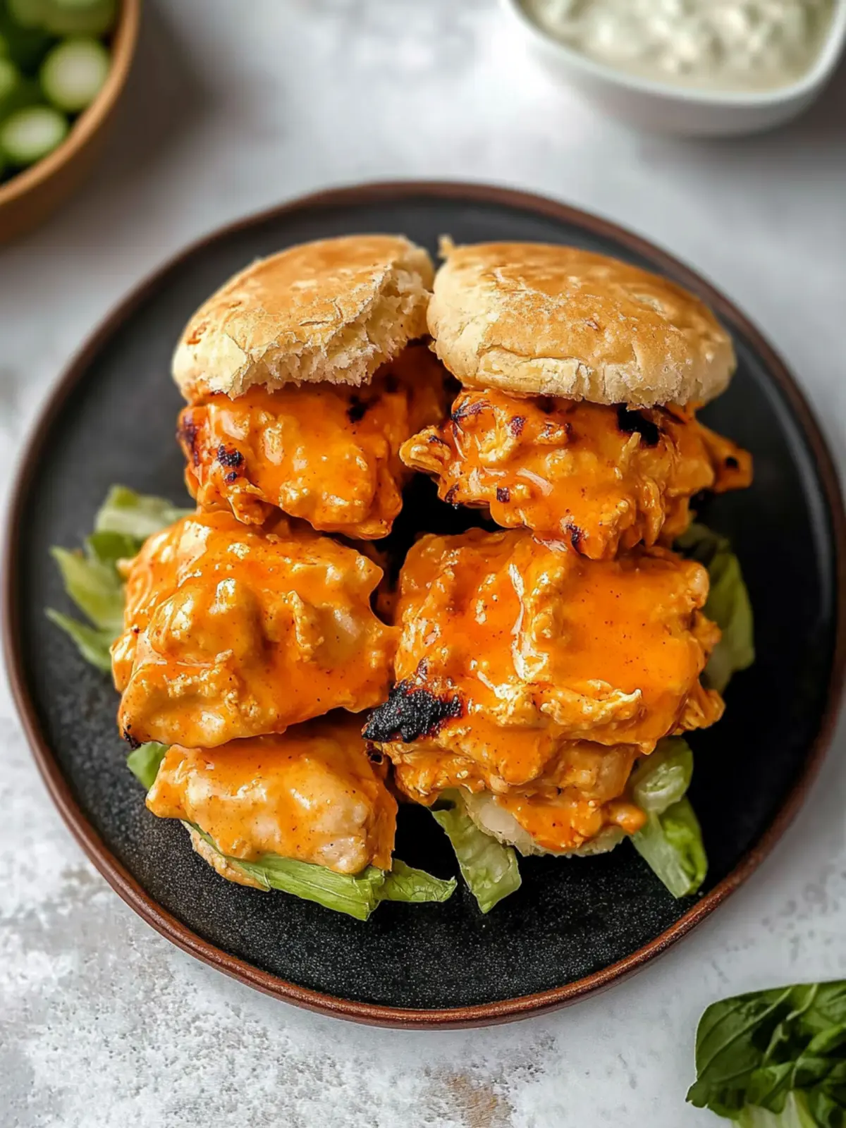 Tender Juicy Buffalo Chicken Sliders Your Game Day Must-Have 3 Tender, Juicy Buffalo Chicken