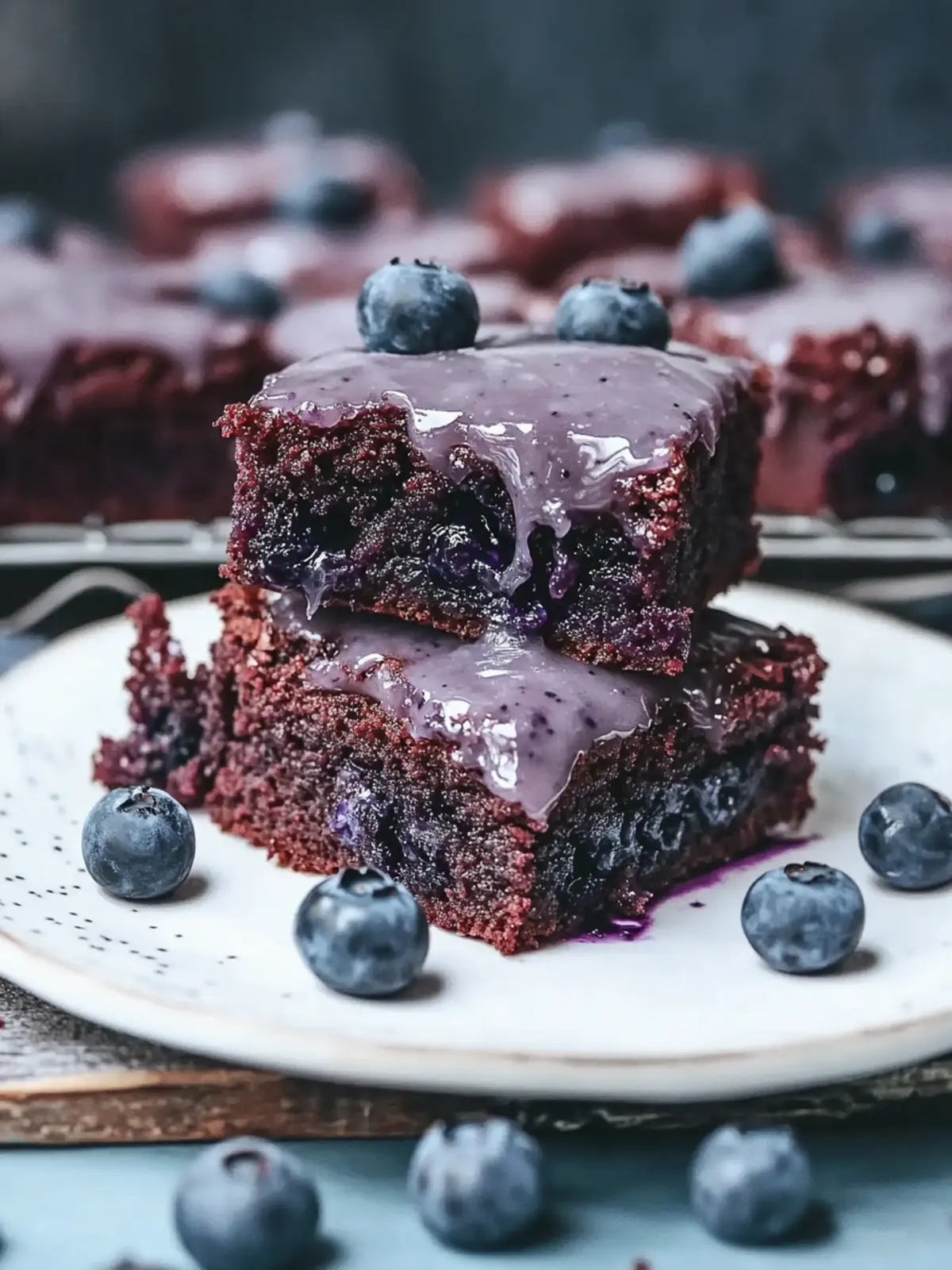 Delicious Glazed Blueberry Brownies You Can't Resist 3 Glazed Blueberry Brownies