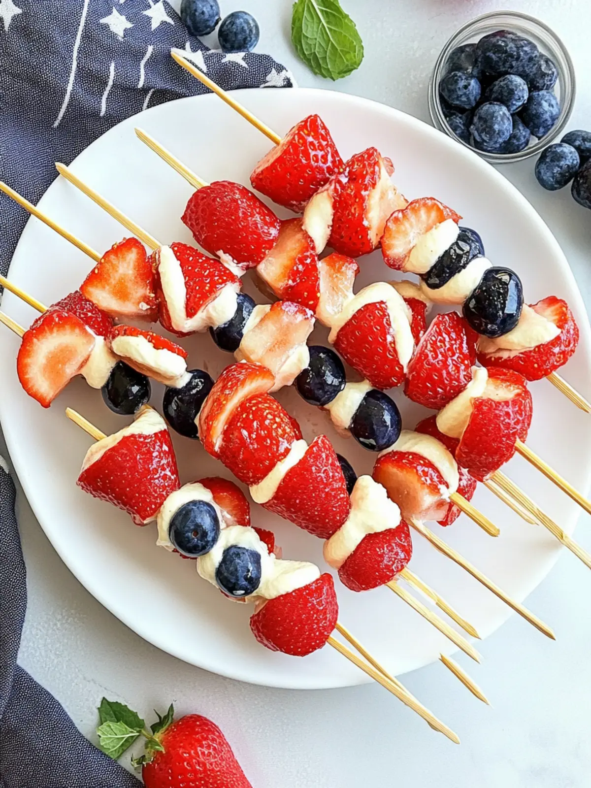 Red, White, and Blue Fruit Kabobs: Festive Treats for All 4 Red, White, and Blue Fruit Kabobs