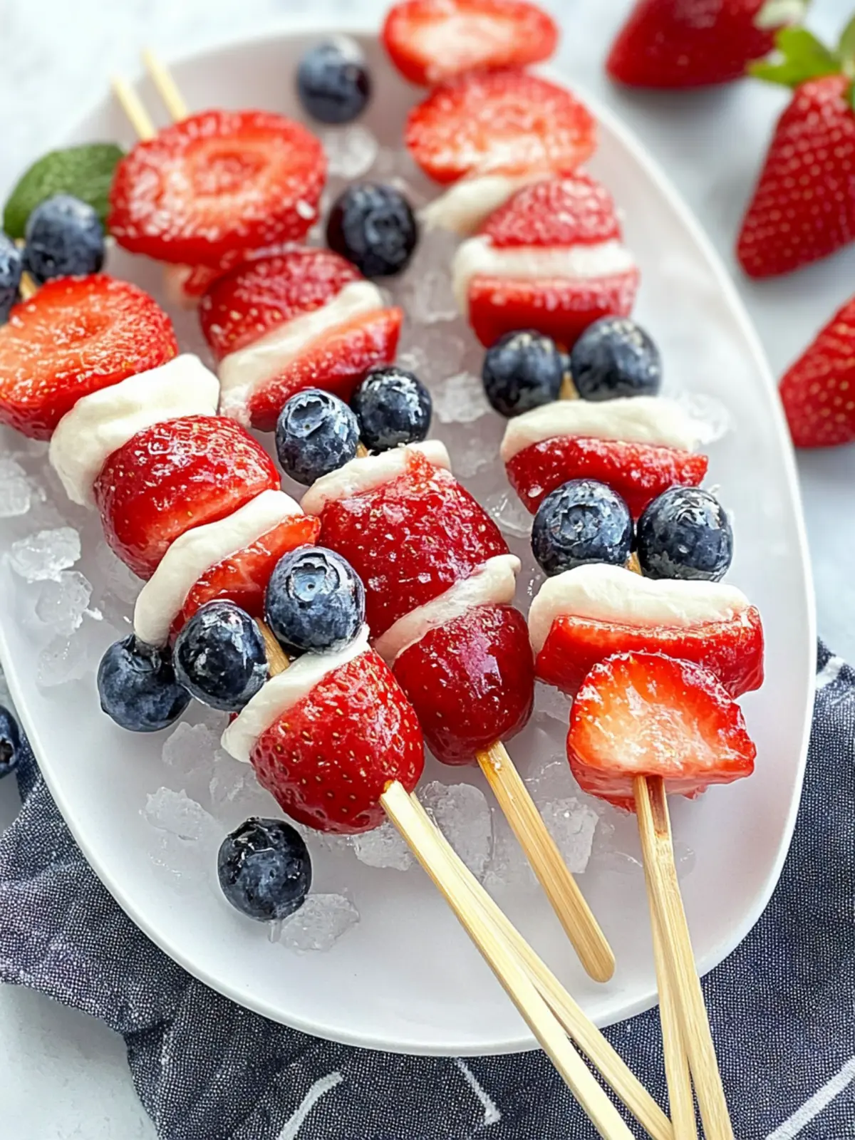 Red, White, and Blue Fruit Kabobs: Festive Treats for All 3 Red, White, and Blue Fruit Kabobs