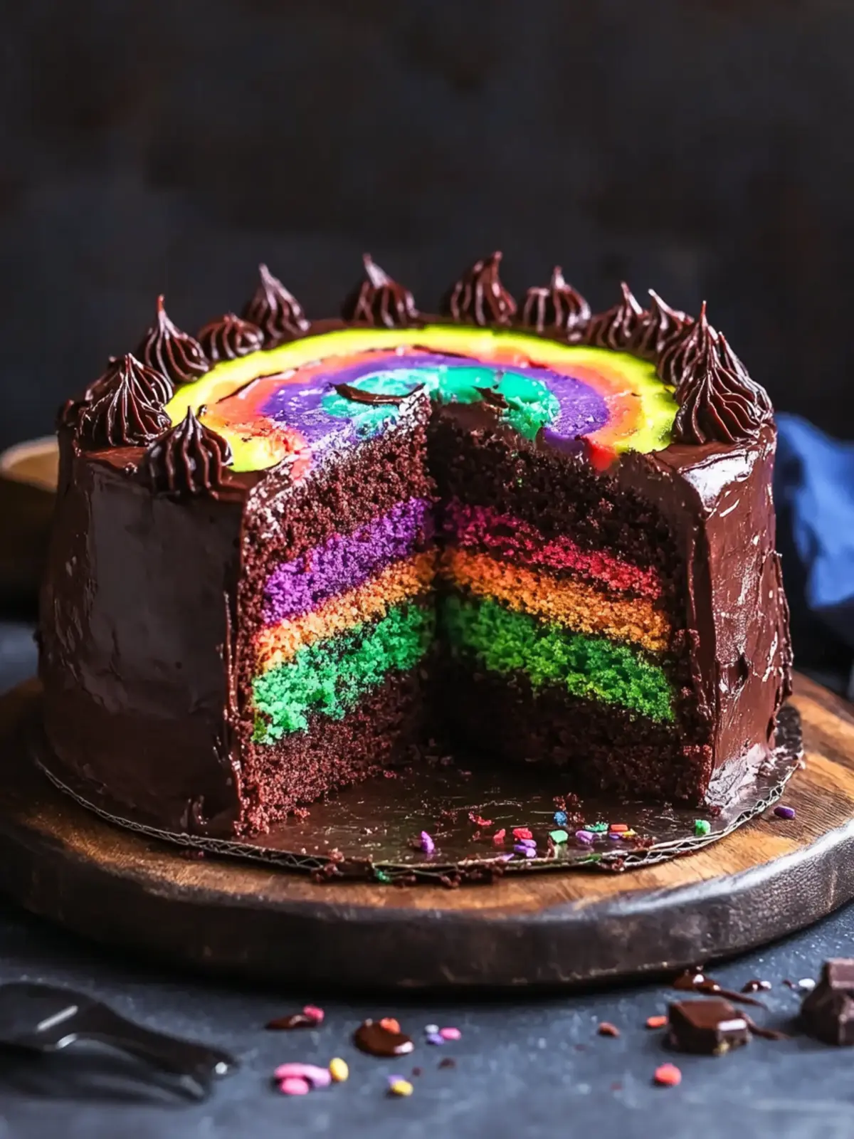 Chocolate Rainbow Cake: Unleash Fun with Every Slice! 3 Chocolate Rainbow Cake