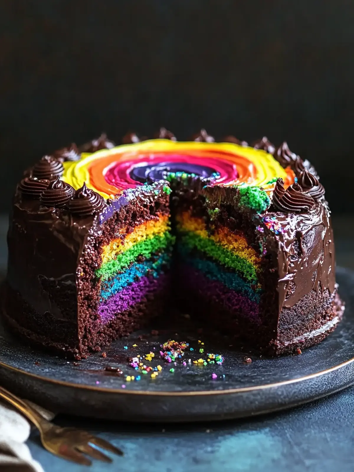 Chocolate Rainbow Cake: Unleash Fun with Every Slice! 4 Chocolate Rainbow Cake