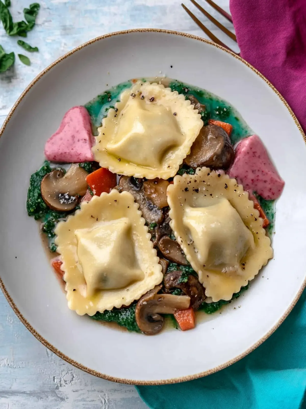 Vegan Mushroom Ravioli: Create Colorful Festive Flavors 3 Vegan Mushroom Ravioli