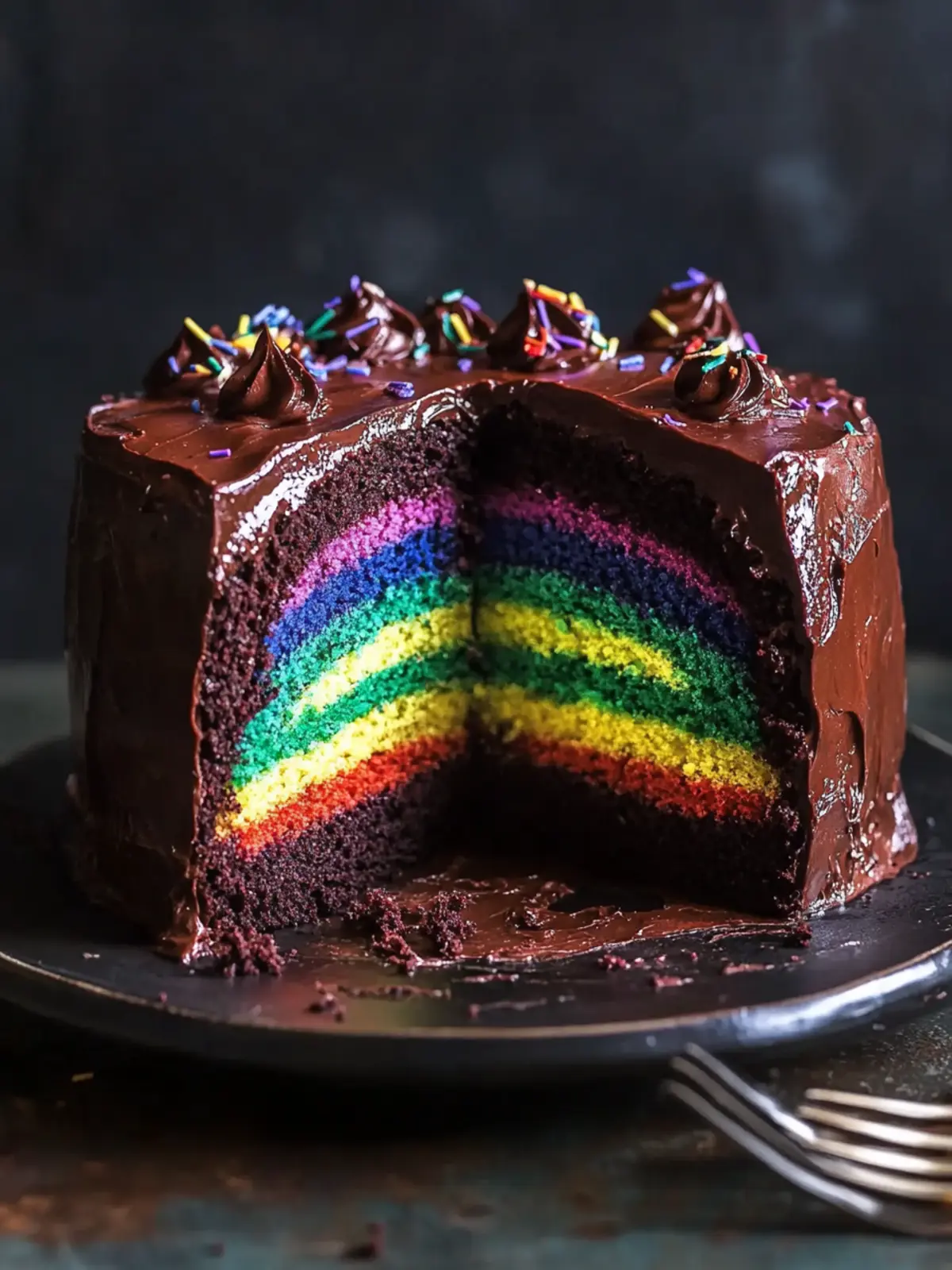 Chocolate Rainbow Cake: Unleash Fun with Every Slice! 2 Chocolate Rainbow Cake