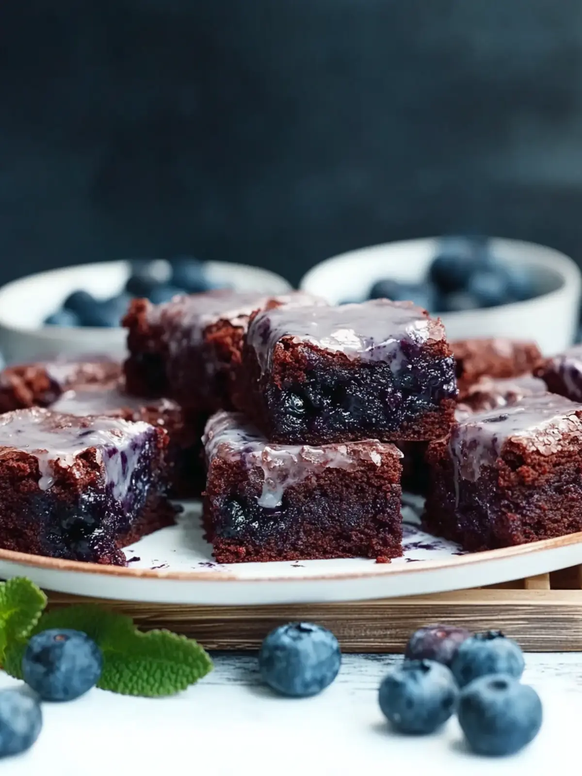 Delicious Glazed Blueberry Brownies You Can't Resist 4 Glazed Blueberry Brownies